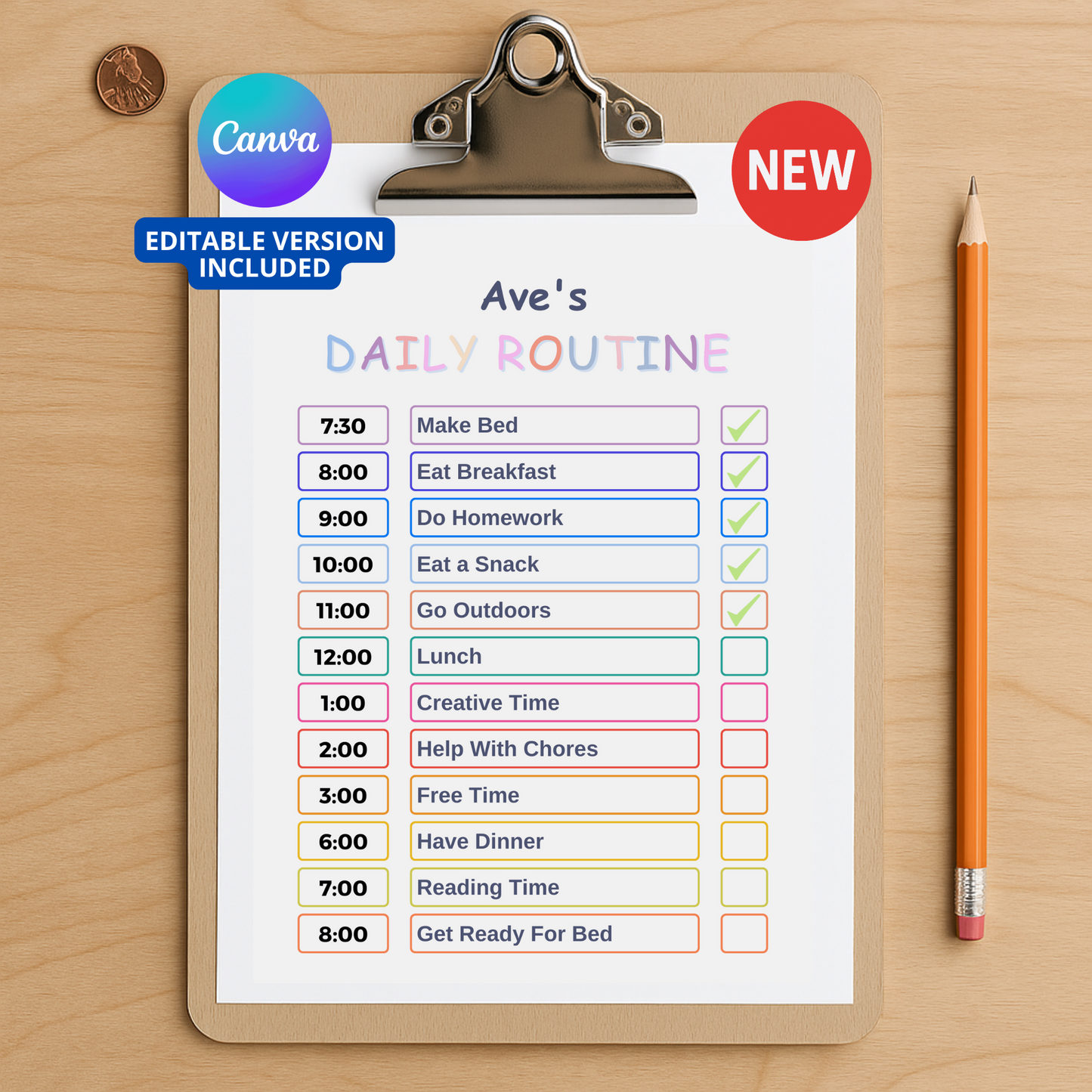 Kids Daily Routine & Reward Chart Bundle