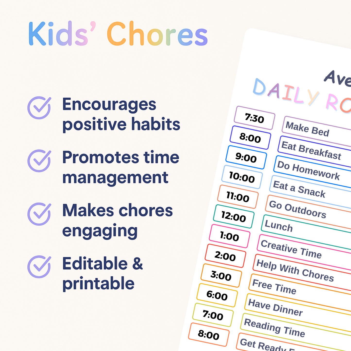 Kids Daily Routine & Reward Chart Bundle