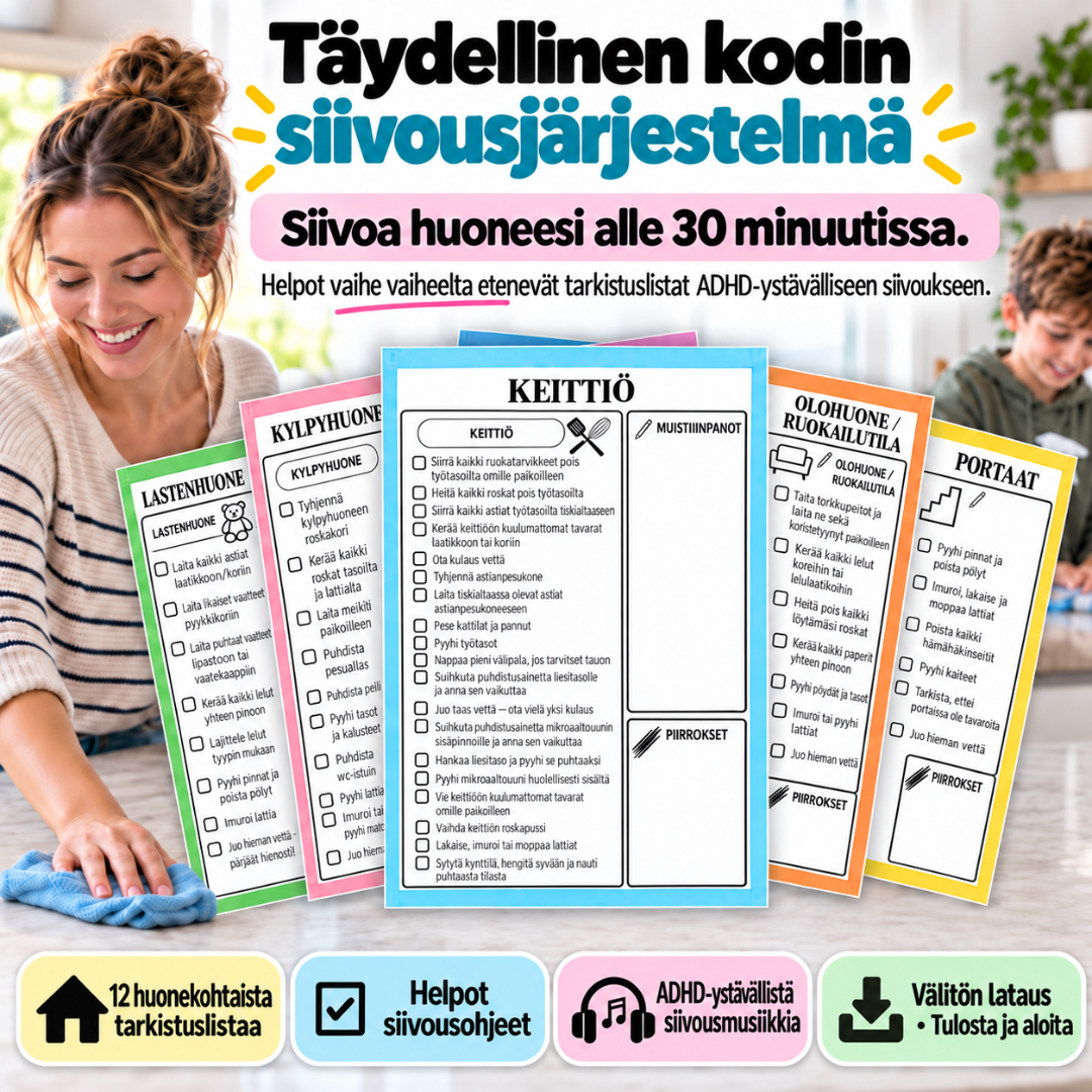 Täydellinen kodin siivousjärjestelmä