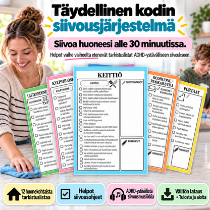 Täydellinen kodin siivousjärjestelmä