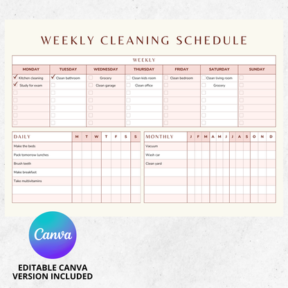 Weekly Cleaning Schedule - NupoMax