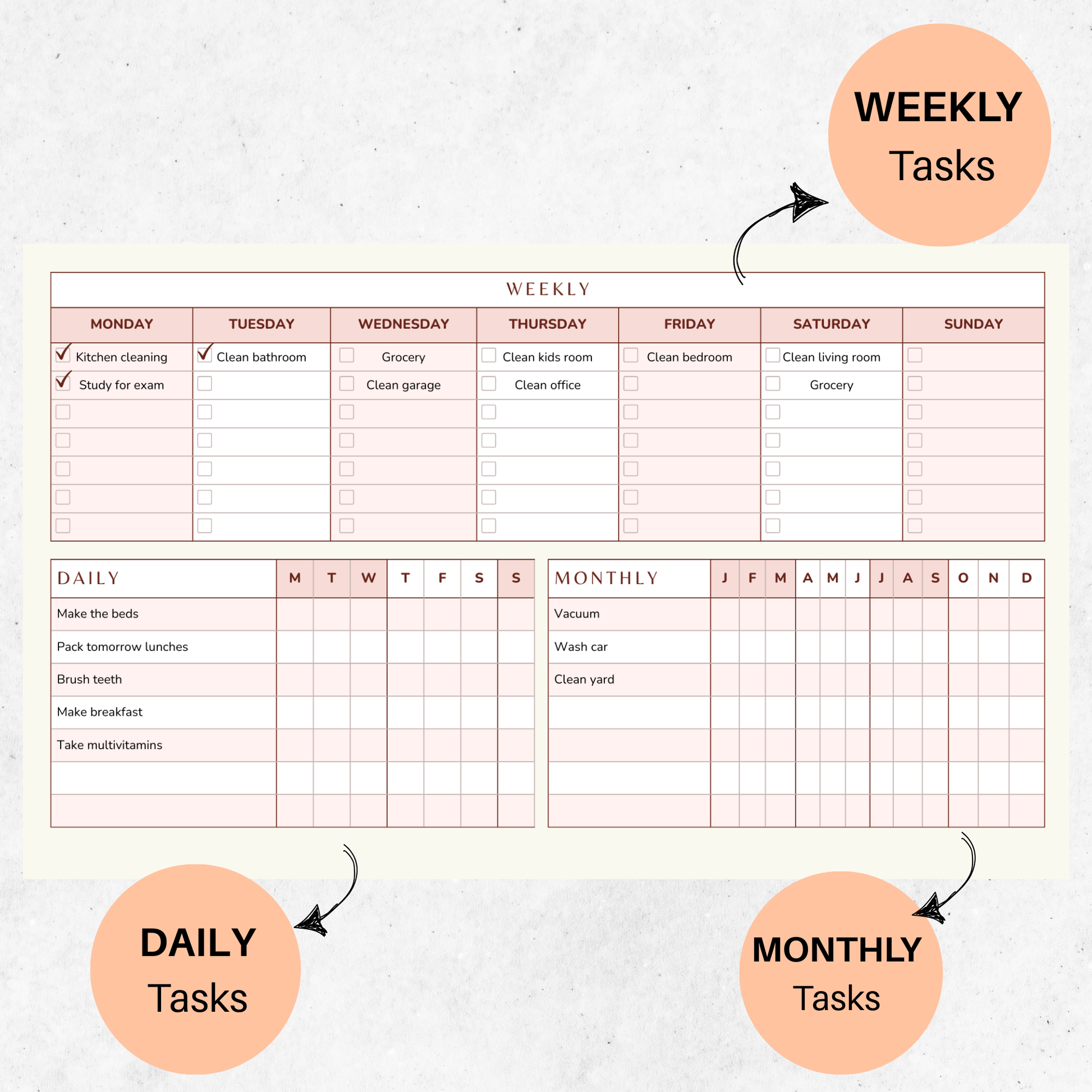 Weekly Cleaning Schedule - NupoMax