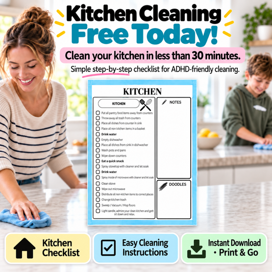 Kitchen Cleaning Checklist (Free today!)